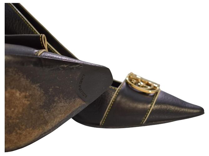 Louis Vuitton Décolleté Baroque in pelle nera Nero - vista 18
