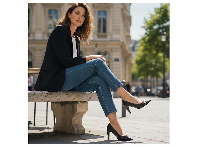 Louis Vuitton Décolleté Baroque in pelle nera Nero - vista 7