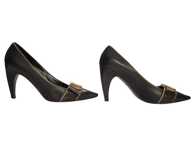 Louis Vuitton Décolleté Baroque in pelle nera Nero - vista 8