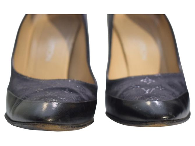 Louis Vuitton Décolleté Monogram Satin Mini Lin - Pelle Nera 39 Nero - vista 15