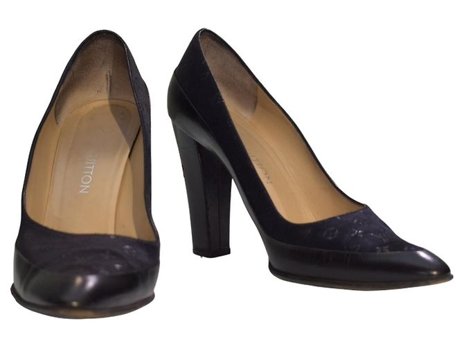 Louis Vuitton Décolleté Monogram Satin Mini Lin - Pelle Nera 39 Nero - vista 2