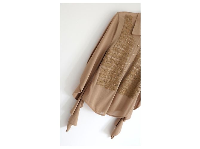Christian Dior x John Galliano Spring 2002 Bluse mit Lederapplikationen - Ansicht 4