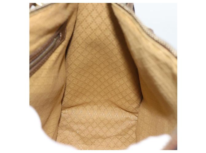 Borsa GUCCI GG Supreme Web Sherry Line PVC Beige Oro Auth 185508 D'oro - vista 17