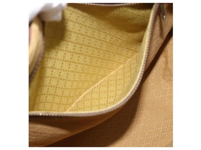 Borsa GUCCI GG Supreme Web Sherry Line PVC Beige Oro Auth 185508 D'oro - vista 20