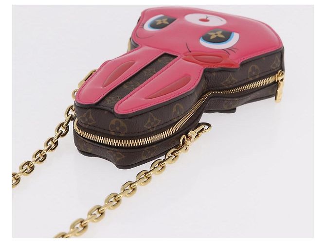 LOUIS VUITTON Monogram Wallet On Chain Rabbit Bag Rose M11452 LV Auth 184890SM Marrom Monograma - vista 6