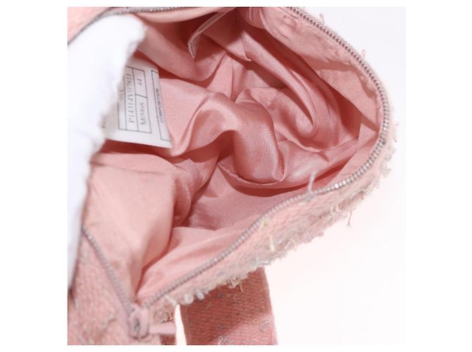 Borsa a Spalla CHANEL Tweed Rosa Argento CC Auth ar13942A - vista 12