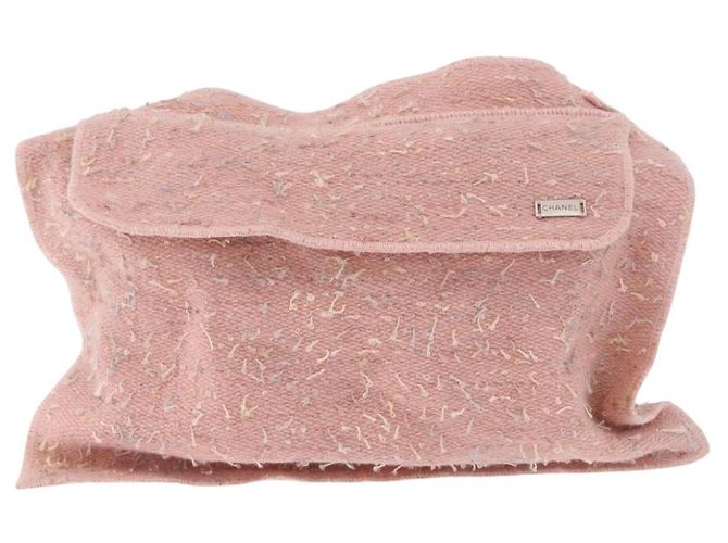 Borsa a Spalla CHANEL Tweed Rosa Argento CC Auth ar13942A - vista 13