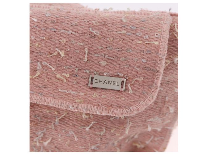 Borsa a Spalla CHANEL Tweed Rosa Argento CC Auth ar13942A - vista 18