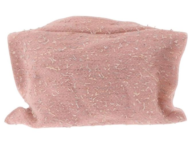 Borsa a Spalla CHANEL Tweed Rosa Argento CC Auth ar13942A - vista 2