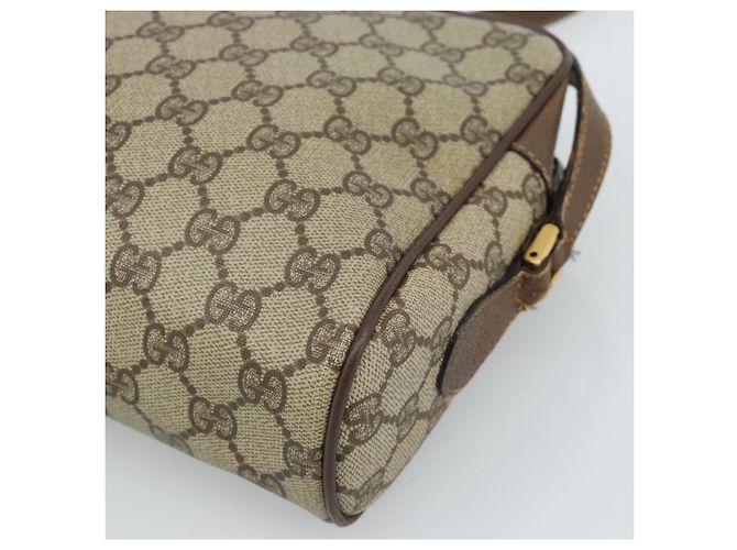 Borsa GUCCI GG Supreme Web Sherry Line PVC Beige Oro 001 56 6472 Auth 185031 D'oro - vista 16