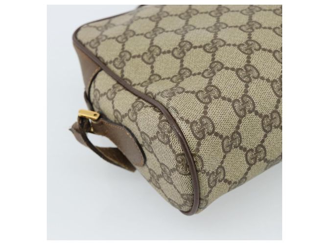 Borsa GUCCI GG Supreme Web Sherry Line PVC Beige Oro 001 56 6472 Auth 185031 D'oro - vista 17
