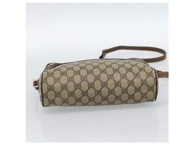 Borsa GUCCI GG Supreme Web Sherry Line PVC Beige Oro 001 56 6472 Auth 185031 D'oro - vista 5