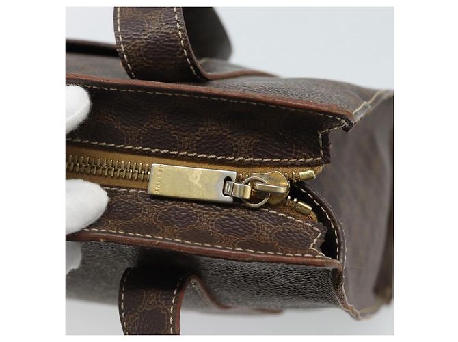 Céline Borsa Tote CELINE Macadam in tela PVC e pelle Marrone Oro Auth BA13283 D'oro - vista 10
