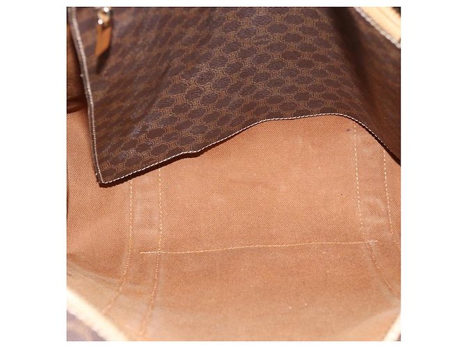 Céline Borsa Tote CELINE Macadam in tela PVC e pelle Marrone Oro Auth BA13283 D'oro - vista 11