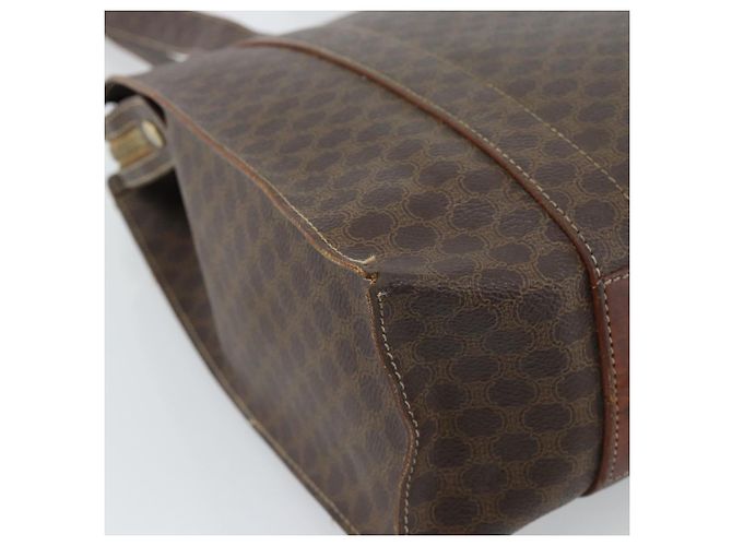 Céline Borsa Tote CELINE Macadam in tela PVC e pelle Marrone Oro Auth BA13283 D'oro - vista 16