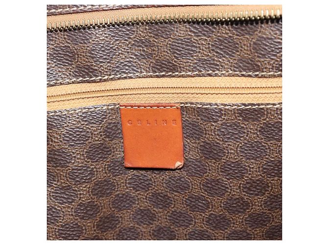 Céline Borsa Tote CELINE Macadam in tela PVC e pelle Marrone Oro Auth BA13283 D'oro - vista 17