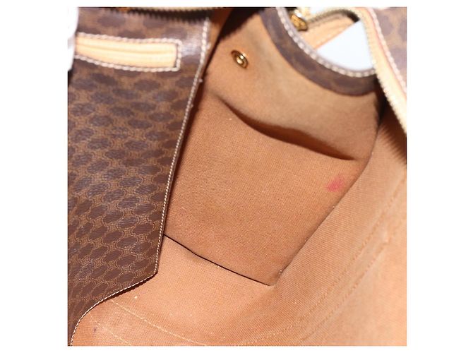 Céline Borsa Tote CELINE Macadam in tela PVC e pelle Marrone Oro Auth BA13283 D'oro - vista 18