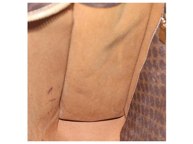 Céline Borsa Tote CELINE Macadam in tela PVC e pelle Marrone Oro Auth BA13283 D'oro - vista 19