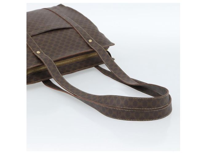 Céline Borsa Tote CELINE Macadam in tela PVC e pelle Marrone Oro Auth BA13283 D'oro - vista 7