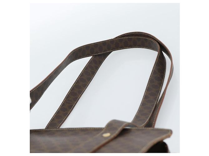 Céline Borsa Tote CELINE Macadam in tela PVC e pelle Marrone Oro Auth BA13283 D'oro - vista 8