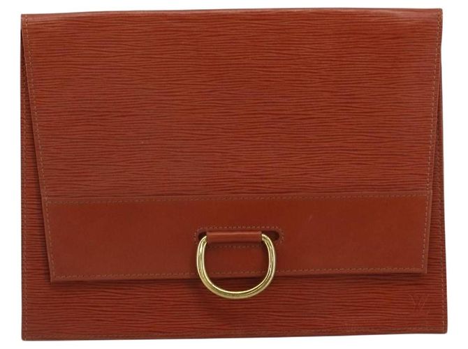 Clutch LOUIS VUITTON Epi Jena Marrone M52723 LV Auth 184698 - vista 13