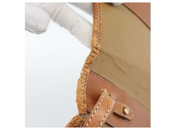 Céline Borsa a tracolla CELINE Macadam Canvas PVC Beige Oro Auth BA13377 D'oro - vista 11