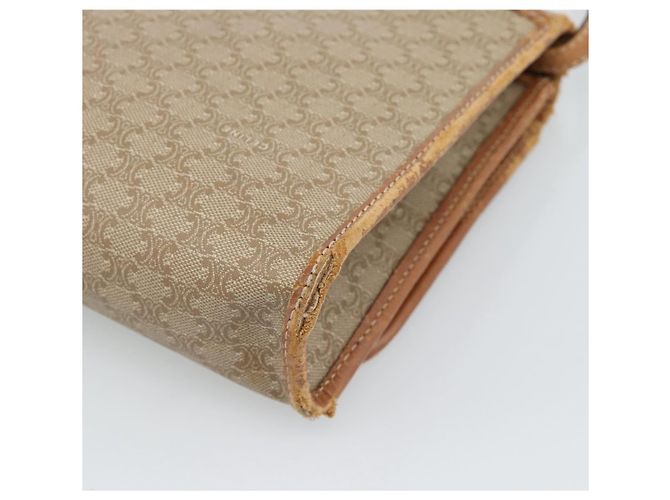 Céline Borsa a tracolla CELINE Macadam Canvas PVC Beige Oro Auth BA13377 D'oro - vista 16