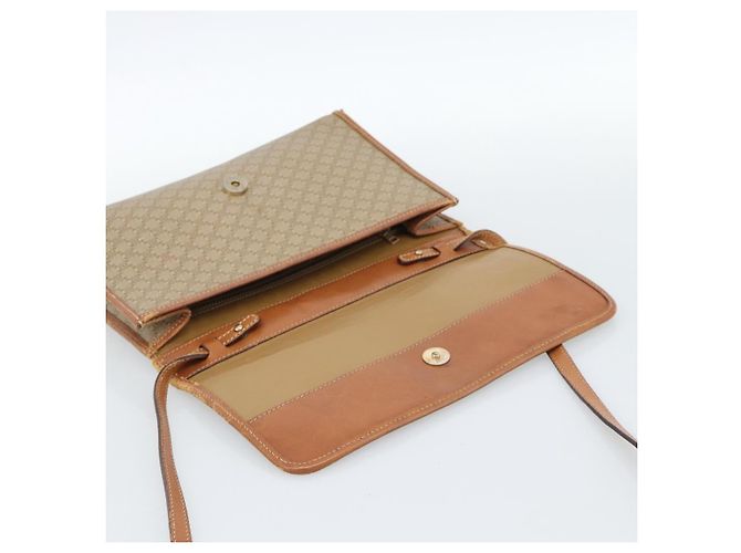 Céline Borsa a tracolla CELINE Macadam Canvas PVC Beige Oro Auth BA13377 D'oro - vista 18