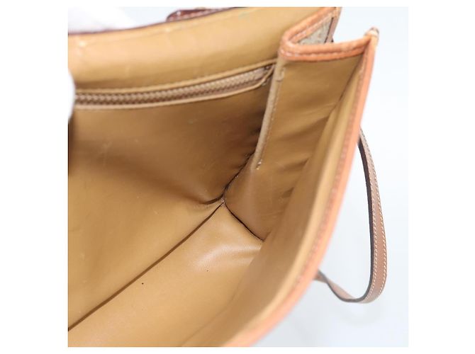 Céline Borsa a tracolla CELINE Macadam Canvas PVC Beige Oro Auth BA13377 D'oro - vista 20