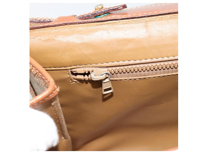 Céline Borsa a tracolla CELINE Macadam Canvas PVC Beige Oro Auth BA13377 D'oro - vista 22