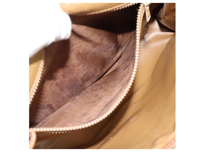 Céline Borsa a tracolla CELINE Macadam Canvas PVC Beige Oro Auth BA13377 D'oro - vista 23