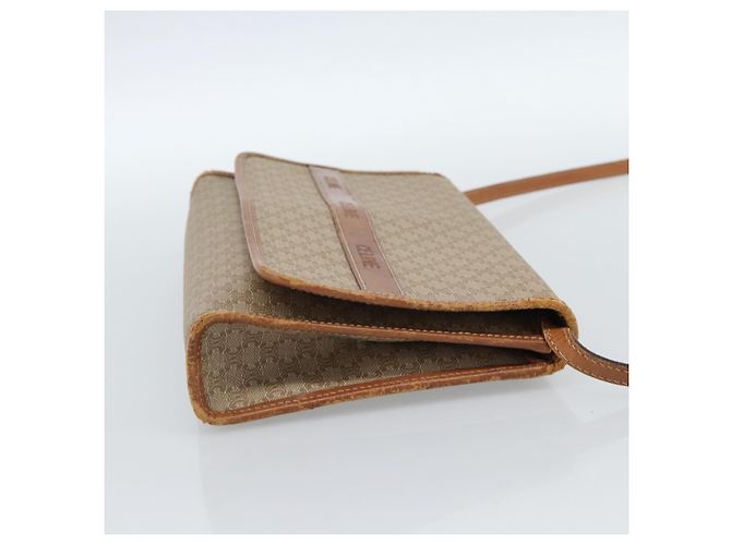 Céline Borsa a tracolla CELINE Macadam Canvas PVC Beige Oro Auth BA13377 D'oro - vista 4