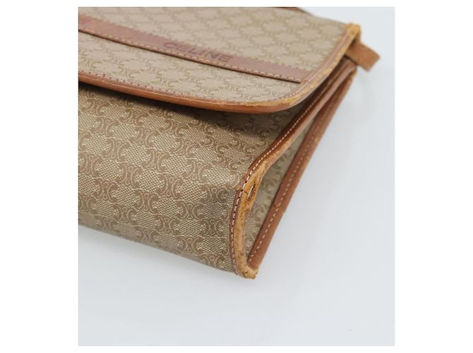 Céline Borsa a tracolla CELINE Macadam Canvas PVC Beige Oro Auth BA13377 D'oro - vista 8