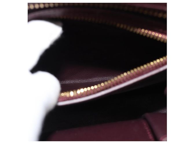Céline Borsa CELINE Luggage Micro Shopper in Pelle Bordeaux Oro Autentica 185495A D'oro Bordò - vista 23
