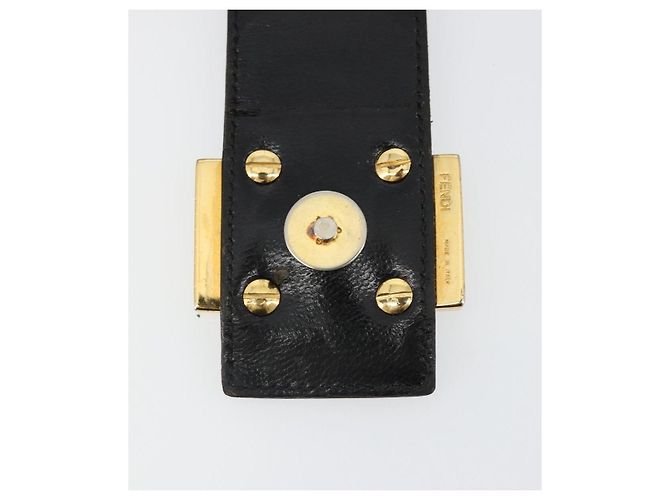 Borsa a tracolla FENDI Mamma Baguette in scamosciato nero e oro Auth 185022 D'oro - vista 10