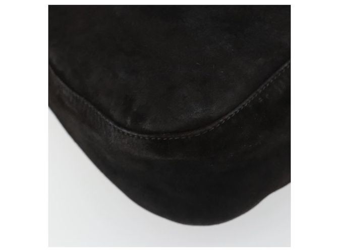 Borsa a tracolla FENDI Mamma Baguette in scamosciato nero e oro Auth 185022 D'oro - vista 16