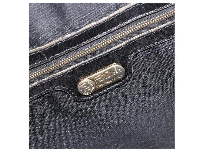 Borsa a tracolla FENDI Mamma Baguette in scamosciato nero e oro Auth 185022 D'oro - vista 19