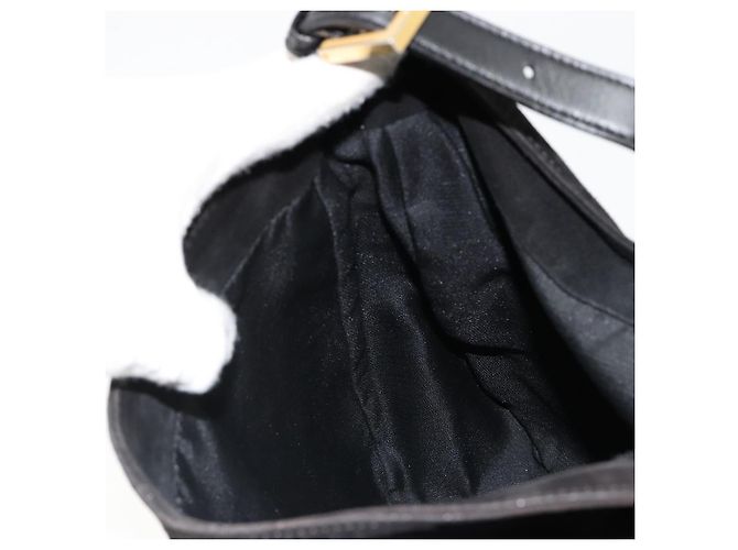 Borsa a tracolla FENDI Mamma Baguette in scamosciato nero e oro Auth 185022 D'oro - vista 21