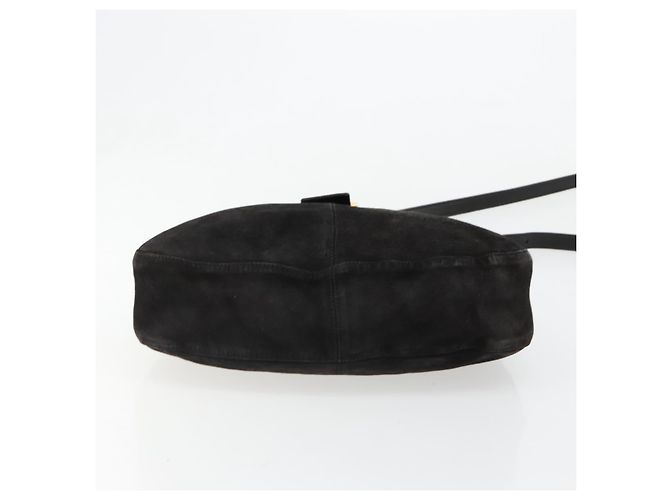 Borsa a tracolla FENDI Mamma Baguette in scamosciato nero e oro Auth 185022 D'oro - vista 6