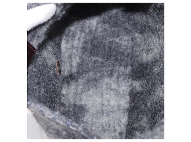 FENDI Borsa a tracolla Floral Mamma Baguette in feltro Grigio Argento Autentica 185390SAM Marrone - vista 11