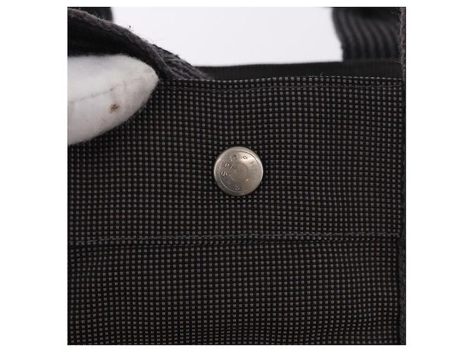 Hermès HERMES Her Line MM Handtasche Canvas Grau Silber Authentisch 184699 Braun - Ansicht 17