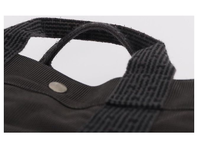 Hermès HERMES Her Line MM Handtasche Canvas Grau Silber Authentisch 184699 Braun - Ansicht 8