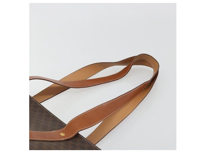 Céline CELINE Macadam Canvas Tote Bag PVC Leder Braun Gold Authentisch ep14781 Golden - Ansicht 14