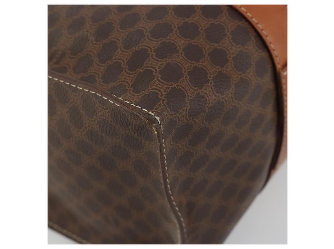 Céline CELINE Macadam Canvas Tote Bag PVC Leder Braun Gold Authentisch ep14781 Golden - Ansicht 16