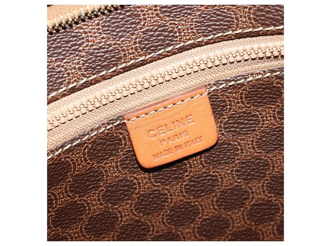Céline CELINE Macadam Canvas Tote Bag PVC Leder Braun Gold Authentisch ep14781 Golden - Ansicht 19