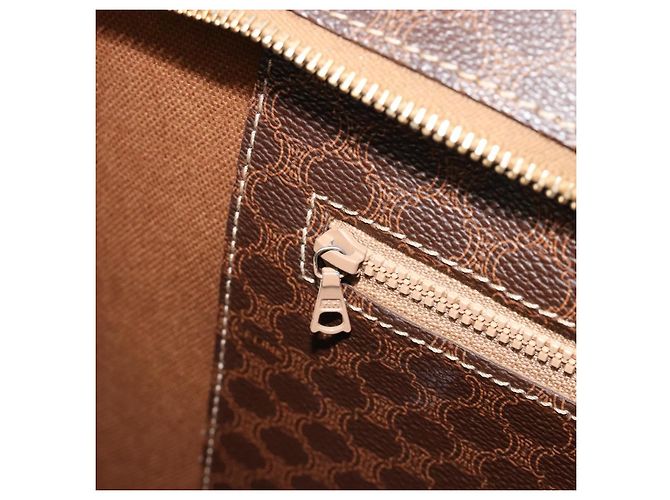 Céline CELINE Macadam Canvas Tote Bag PVC Leder Braun Gold Authentisch ep14781 Golden - Ansicht 22