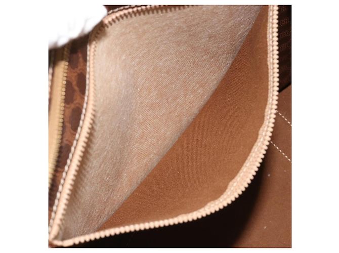 Céline CELINE Macadam Canvas Tote Bag PVC Leder Braun Gold Authentisch ep14781 Golden - Ansicht 23
