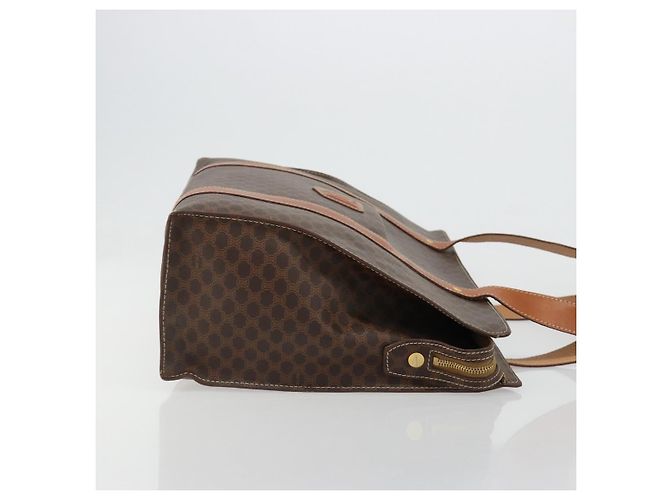 Céline CELINE Macadam Canvas Tote Bag PVC Leder Braun Gold Authentisch ep14781 Golden - Ansicht 3