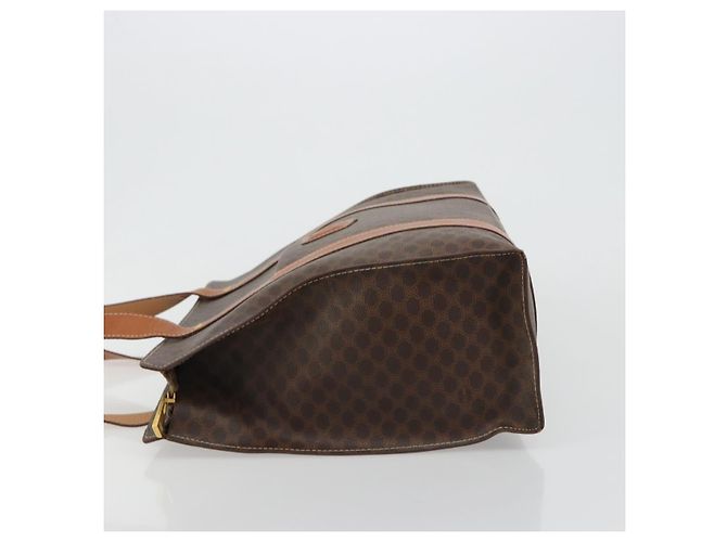 Céline CELINE Macadam Canvas Tote Bag PVC Leder Braun Gold Authentisch ep14781 Golden - Ansicht 4