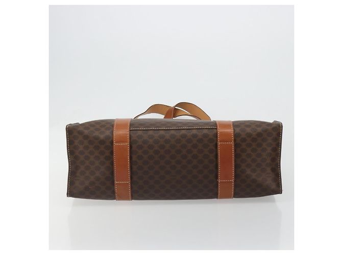 Céline CELINE Macadam Canvas Tote Bag PVC Leder Braun Gold Authentisch ep14781 Golden - Ansicht 5